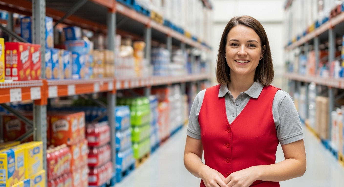 Professional grocery store team members